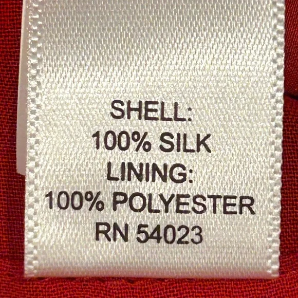 Banana Republic Sleeveless‎ Silk Blend, Double V Neck Midi Dress Red & Purple 6P - Picture 7 of 12